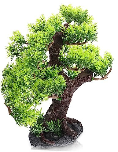 Sosoport Landschaftsbaum künstlicher Baum Fisch Anlage gefälschte Girlande Bonsai Baum Aquarium Dekoration Artificial Tree kunstpflanze dekorativer gefälschter Baum Aquariumdekor Harz Green