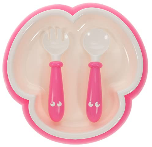 Toyvian 1ensemble Set De Vaisselle Pour Bébés De Bol Cuillère Et Fourchette Couverts Apprentissage Pour Repas Toute Sécurité Pour Autonomie Alimentaire Des Garçon Fille