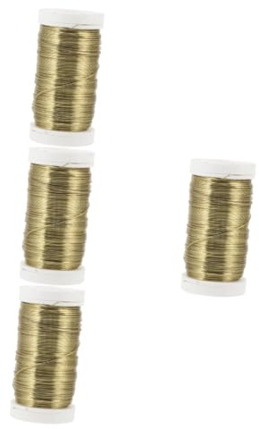 TEHAUX 2 Rollen verzinkter Draht, Gartenschnur, Pflanzenschnur, Gartenschnur, Pflanzenbefestigung, Drahtstifte, Pflanzenbindung, Weinrebe, Draht für Handwerk, Eisen, Gold