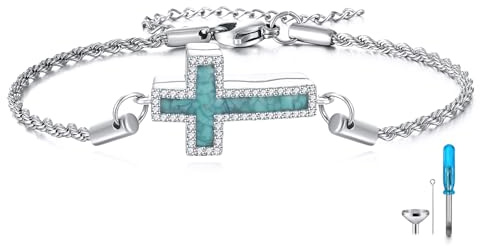 CUPENDA Urnen Armband für Asche Sterling Silber Kremation Keepsake Anhänger Medaillon Armband für Damen