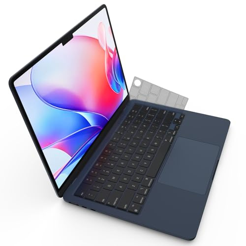 Protection de clavier ultra fine de qualité supérieure, compatible avec MacBook Pro 14/16 M5/M4/M3/M2/M1 Pro/Max 2021-2025, MacBook Air 13/15 M4/M3/M2, disposition américaine, Touch ID libre