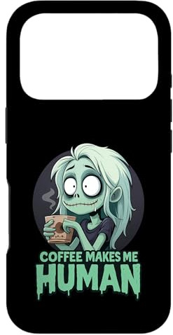 Hülle für iPhone 17 Pro Coffee Makes Me Human – Lustiges Kaffee Comic Motiv