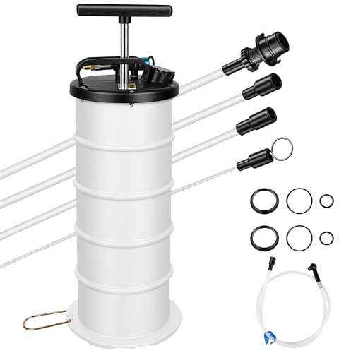 Manual & Pneumatic Vacuum Oil Pump – Fluid Extractor Suction Pump with 4 Tubes for Oil, Fuel, Brake Fluid & Coolant Transfer – Suitable for Cars, Motorbikes, Boats, ATVs & More