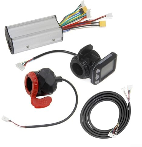 5-Zoll-LCD-Display, Elektroroller-Controller-Set, 24 V, 36 V, 250 W, mit Kohlefaserrahmen und Bremskit zur Überwachung von Geschwindigkeit und Batteriestatus (36V350W + Datenkabel)