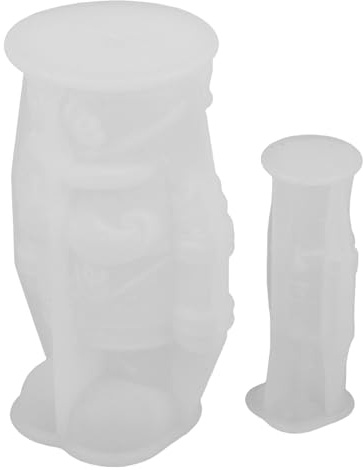 Luxshiny Moules à Bougies Casse-Noisette en Silicone Lot de 2 pour Savonnette et Plâtre Figurines Roi et Soldat 3D pour Décoration de Noël DIY