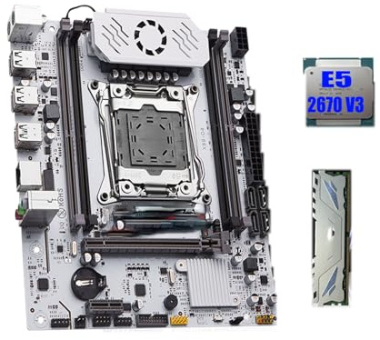 Gaming WiFi Kit de Carte mère Fit for QIYIDA X99 LGA 2011-3 Processeur CPU Xeon E5 2670 V3 16 Go mémoire RAM DDR4 REG ECC NOM M.2 SATA3.0 USB3(Motherboard+CPU)