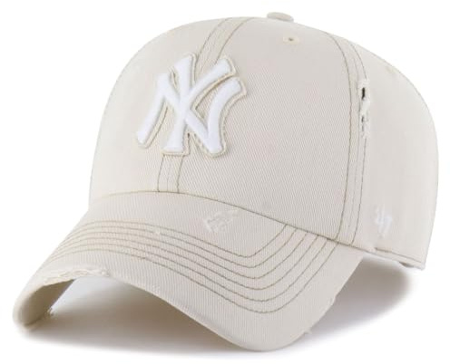 47 Brand Clean Up Weathered Yankees Cap Basecap Baseballcap MLB New York Damen/Herren - Metallschnalle, mit Schirm Frühling-Sommer Herbst-Winter Frühjahr Sommer Herbst Winter