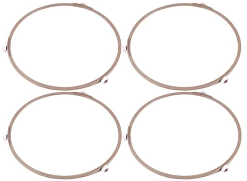 PACKOVE 4pcs Microwave Wheel Ring for Microwave Oven Glass Plate Support with Three-wheel Rotation, Plastic Material, Decay Resistance, Replacement Turntable Ring for Rotating Tray
