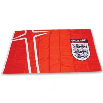 Official FA England Away Flag in Red- 5ft x 3ft (90CM x 150CM) Metal eyelets, Three Lions Logo and St George Cross.