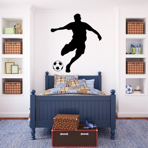 Wandtattoo Loft Fußballer Wandsticker Fußball Wandbild Aufkleber Wandtattoo Wandbild raufasergeeignet Fußballfan Kinderzimmer Dekoration / 30 Farben / 4 Größen