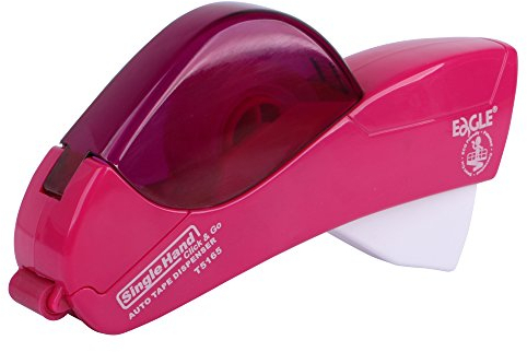 Eagle Automatischer Klebebandabroller und Klebebandpistole, 12 mm und 3/4 Zoll (19 mm) Ideal zum Kleben von Geschenken, Paketen, Sammelalben und Umschlägen, Rosa