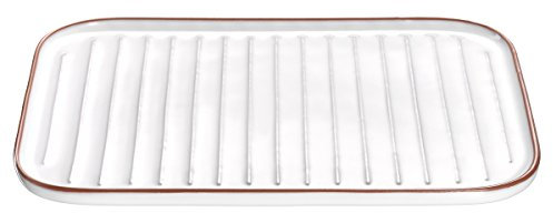 LEONARDO HOME Gusto BBQ Grillplatte 34 x 24 cm, Keramik, Weiss, 25 x 34.2 x 2 cm