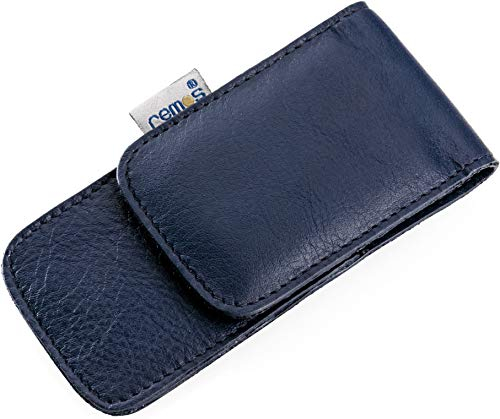 REMOS Nageletui leer aus echtem Leder zum Bestücken mit 3 Instrumenten - blau