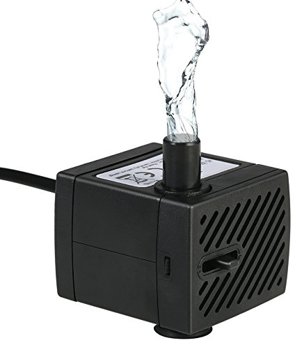 Decdeal Mini Pompe à Eau Submersible 280L/H 4W, Pompe d'Aquarium, Fontaines deTable Aquarium et Hydroponic Systems avec une Buse 4.9ft (1.5m) Cordon pour Bassin, Fontaine, Statues, Hydroponique
