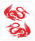 4R Quattroerre.it 15855 Vorgeschnittene Aufkleber Drachen rechts und Links, Rot, 10 x 12 cm