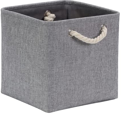 Mangata Aufbewahrungsbox Stoff 33x33x33 cm, aufbewahrungskorb Grau, Korbe Stoff in Würfel für Schrank, Regal, und Kleidung, (Faltbare, 1er Pack)