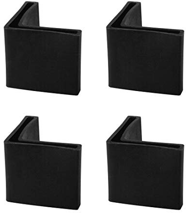 sourcing map 4pcs Casquette Pieds Chaise Angle Fer Forme L Patin Meuble Table Embout Capouchon Cornière Protection Plastique Noir 50mm x 50mm