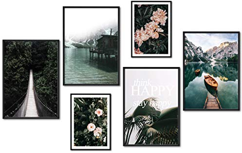 myestado® - Premium Poster Set Bilder Wohnzimmer Modern Schlafzimmer Bild für Ihre Wand - ohne Bilderrahmen - 4 x DIN A3 & 2 x DIN A4 - ca. 30x42 & 21x30 » Brücke «