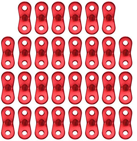 Jubaopen 30PCS Guy Rope Tensioners Aluminum Alloy Cord Adjuster Tensioners Rope for Outdoor Activity(Red)