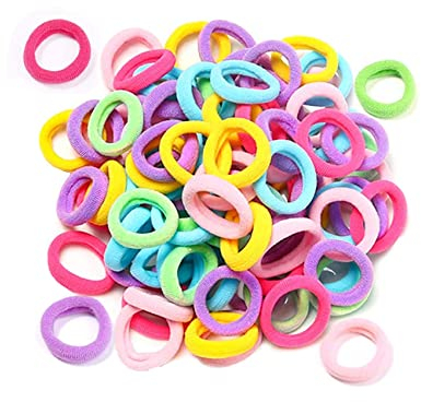 Rpanle100 Pieces Elastic Hair Ties, Multicolor Hair Elastic Bands Ponytail Holders, 2.5 mm Hair Bands Hair Bobbles for Women Girls (Spring Color)