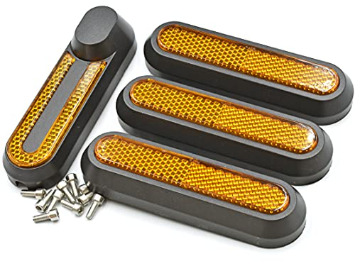 myBESTscooter - Kit de Cubierta de Rueda Lateral con reflectores para Patinete eléctrico Xiaomi M365 Pro 1S Essential Pro2 Mi3 (Reflector Amarillo)
