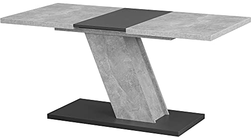 Vladon Esstisch Wohnzimmertisch Kross ausziehbar 120-160 x 75 x 80 cm, Made in Germany, in den Farben Beton Oxid Optik und Anthrazit matt