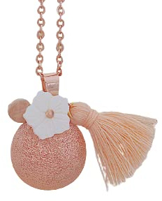 Bola de grossesse or rose sablé acier inoxydable fleur nacre perle pierre du soleil