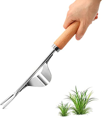 Newthinking Hand Weed Remover Tool, Stainless Steel Hand Weeder Tool Fast and Labor-saving for Garden Dandelion Deep Weeds Up