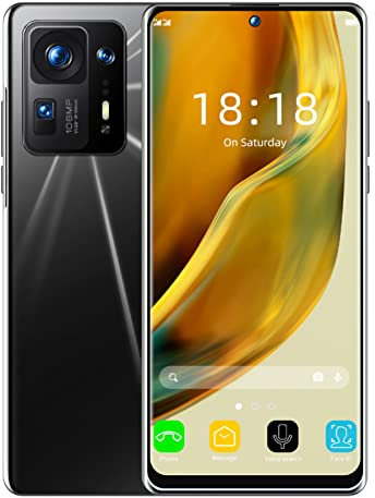 Elprico Smartphone sbloccato, schermo HD da 7,3 pollici, 2 GB di RAM da 16 GB ROM, fotocamera anteriore da 48 MP fotocamera posteriore da 72 MP sbloccato telefono cellulare per Android (nero)