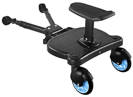 Buggy Board mit Sitz, Stehbrett, Kleinkinderwagen Board Kiddy Board Stabiles Zweirad Design mit Sitz, Stehbrett passt auf jeden Kinderwagen (blau)