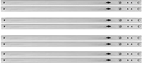 Dihl 4X Pairs 438mm x 17mm Drawer Runners, Heavy Duty Groove Ball Bearing Extension, Zinc Plated Cold Rolled Steel, Set of 8 Runners for Desks, Cabinets, Drawers