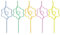 Unique- Pailles en Plastique Réutilisables en Forme de Marguerite-Fête d'anniversaire Groovy-5 Pièces (Lot de 1), 23672, Multicolour