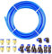 HUAZIZ 10 Meter PU Pneumatikschlauch Pneumatic Polyurethane Schlauch Flexibel Druckluftschlauch Außen 12mm x Innen 8mm Blue, mit Pneumatikverbinder Air Push-Schnellkupplungen (Y/T/L/I förmig)