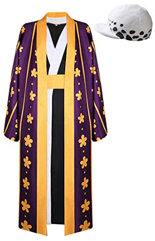 TWSTIV Anime Cosplay Wano Country Kimono Kostüm mit Hut (M)