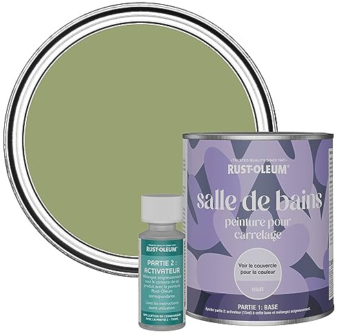 Rust-Oleum Green Water-Resistant Bathroom Tile Paint in Matt Finish - Familiar Ground 750ml