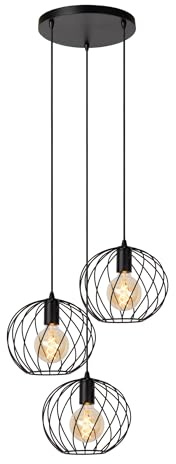 LUCIDE DANZA - Pendelleuchten - Ø 50 cm - 3xE27 - Schwarz