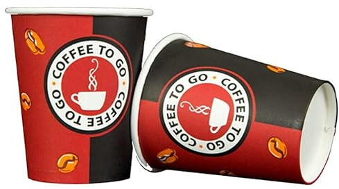 Trendsky MADE in DE - 500x Kaffeebecher to go Einweg Hartpapier Pappbecher 180ml Cups Coffee to Go Becher 0,18l