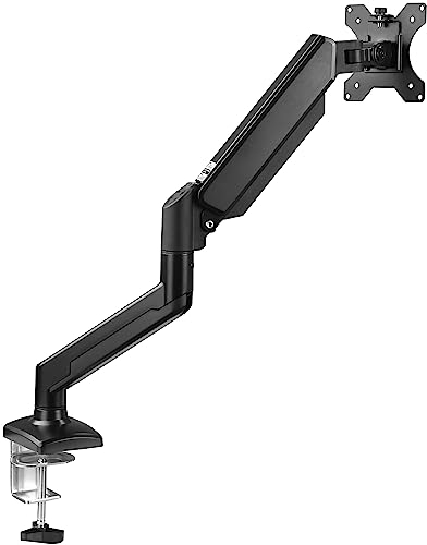 ETHU Monitor Halterung für 13-32 Zoll Bildschirme, Einzelarm Ständer Schreibtischklemme, Höhenverstellbar mit Neigungen, Schwenken, Dreht, Erhöhte Tragfähigkeit von 2-9 kg, VESA 75 & 100 mm