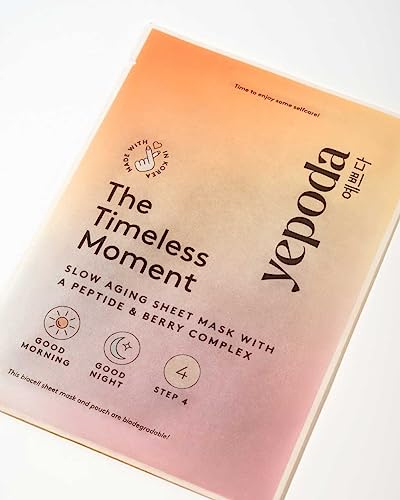 Yepoda The Timeless Moment, Mascarilla anti-edad con péptidos, hidratante y reparadora, mascarilla coreana vegana para todo tipo de pieles, 25 ml