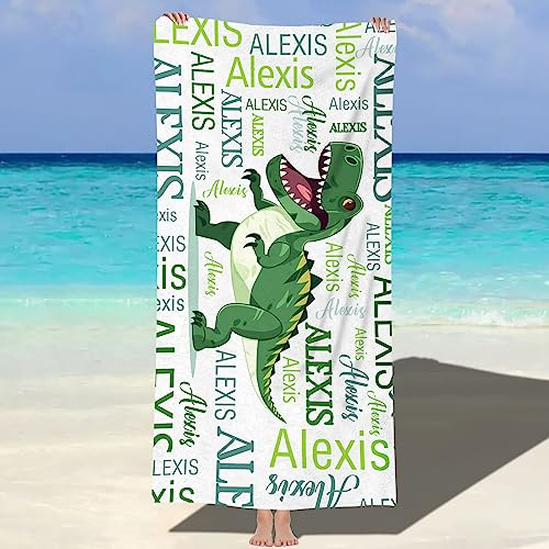 papasgix Personalisiertes Strandtuch mit Namen 76x152cm Mikrofaser Strandtuch schnell trocknendes Badetuch Personalisierte Geschenke für den Strand, Reise, Sauna