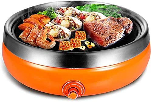 Korean BBQ Grill Electric Griddle Grill Teppanyaki BBQ Hot Plate Camping Low-Fat and Healthy, Non Stick, Adjustable Temperature 1900W,Portable Nonstick Griddle