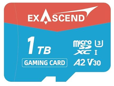 Exascend 1 TB / 512 GB UHS-I microSD-Karte, U3, V30, A2, bis zu 175 MB/s, ideal für Nintendo-Switch und andere Spielekonsolen (1 TB)