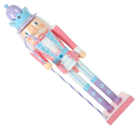 BUGUUYO Decorazione Natalizia in Legno Con Figurina Di Soldato Nutcracker Ornamentale Per Tavolo Albero Di Natale Rosa Addobbo Festivo Colorato Resistente