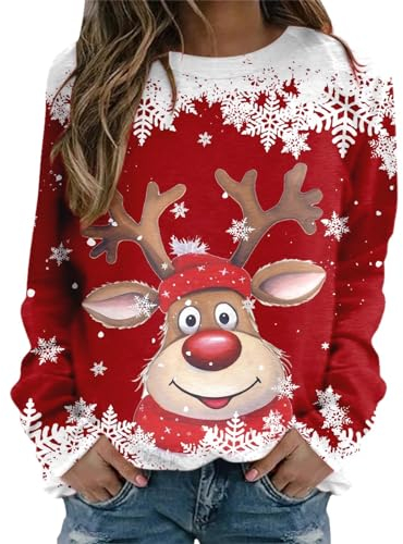 Christmas Sweater Zipper Hoodie Damen Drucken 3D Druck Weihnachts Hoodie Damen Parka übergang Cute Tops Prime trägertop Damen Sommer Happy Hoodie