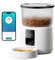 Futterautomat Katze - 5G/2.4G WiFi Katzenfutter Automat - Futterspender Katze Verbinden APP - Fernfütterung - 1-10 Mahlzeiten pro Tag - mit Aufnahmefunktion - Duale Stromversorgung - 3L Weiß