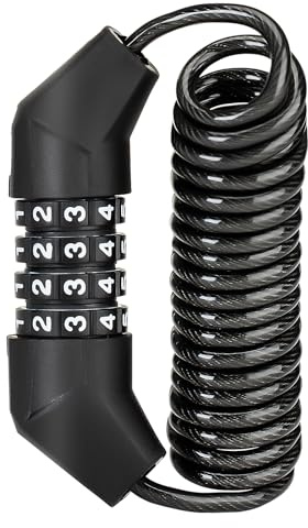 ROCKBROS Motorcycle Helmet Lock with Retractable 4-Digit Cable Lock for Bikes, Strollers, Luggage