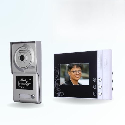 BT Security Portier interphone vidéo Classic 4 Fils - 1 Appartement - 1 écran Noir - avec Lecteur de Badge