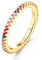 Dochais Gold Ring Frauen 925 Sterling Silber | 14K Vergoldet Enternity Ring Bunte Zirkonia Fingerring Diamant Verlobungsring Trauringe Eheringe Promise Ringe Schmuck Geschenk für Damen