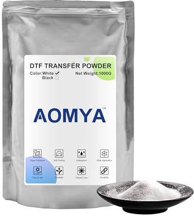 Polvo DTF pegamento termofusible de transferencia digital blanca 1kg 1000g 35,3 oz, polvo de transferencia de pretratamiento dtf para jeans de tela, ropa de camiseta de algodón, impresoras DTF DTG