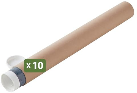 Pack and Move – Packung mit 10 Röhren für Versand und Verpackung – ø10 x 100 cm – für Poster und Plakate – mit Verschluss